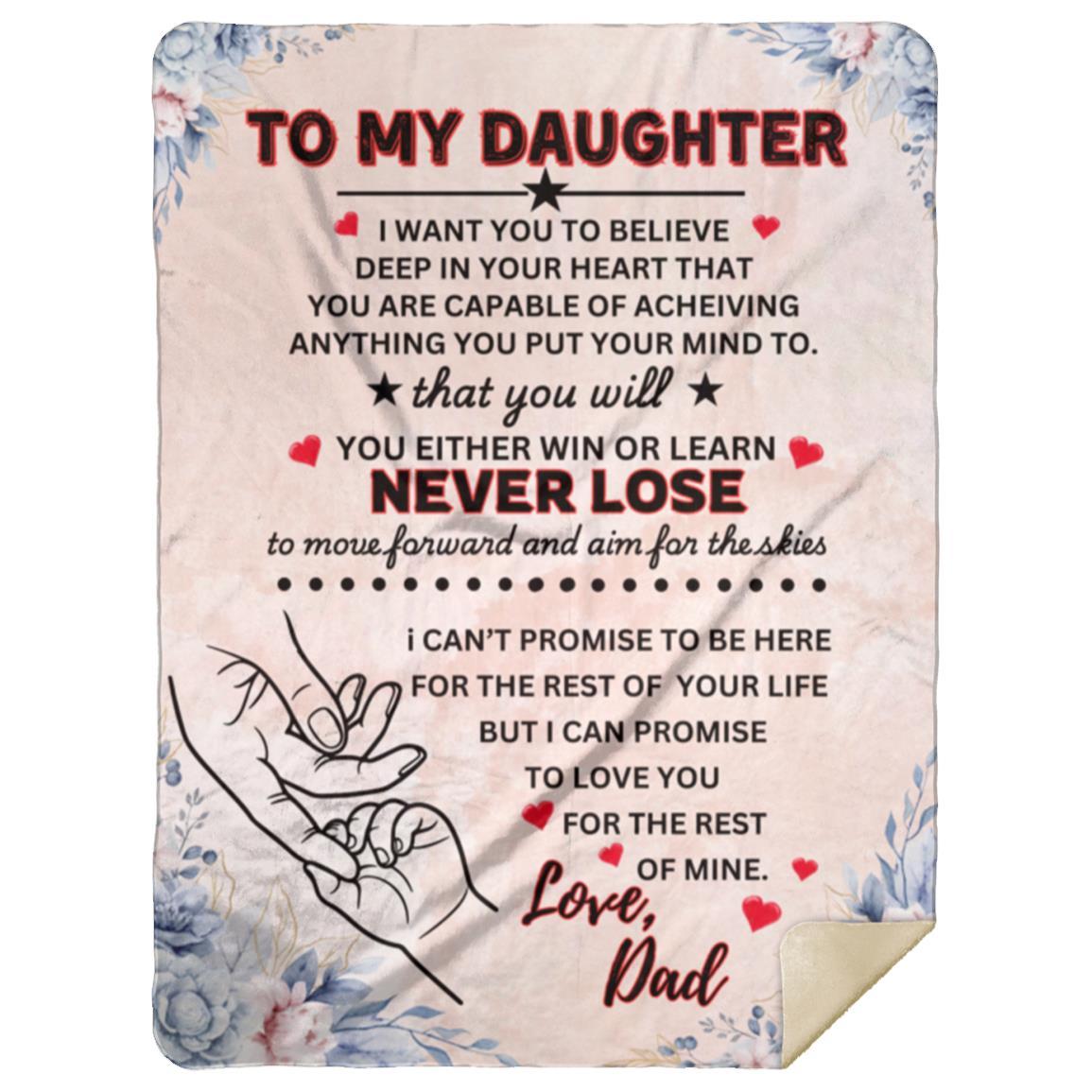 To my Daughter Love Dad Blanket