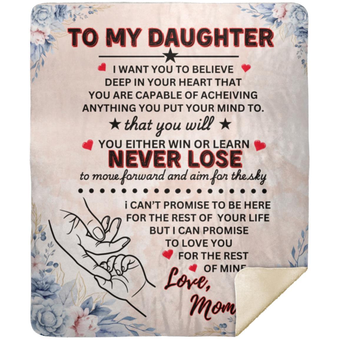 To My Daughter Love Mom Blanket