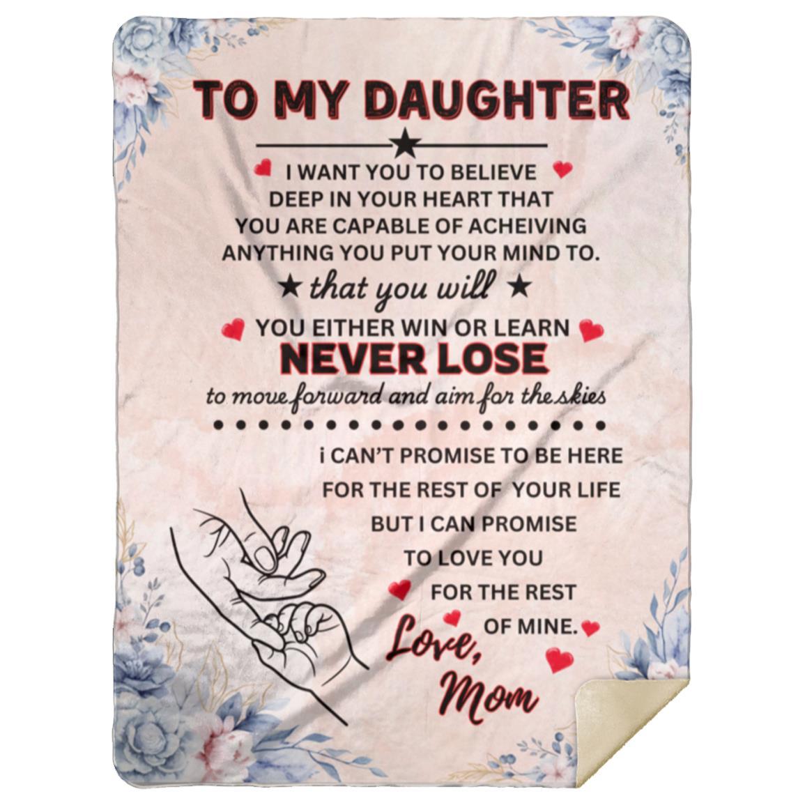 To My Daughter Love Mom Blanket