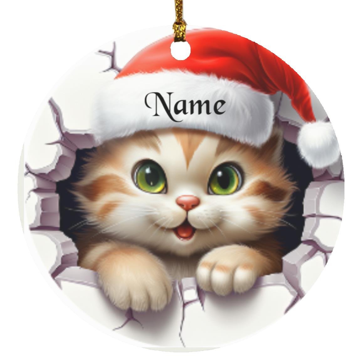 Kitten 3d Personalized Ornament