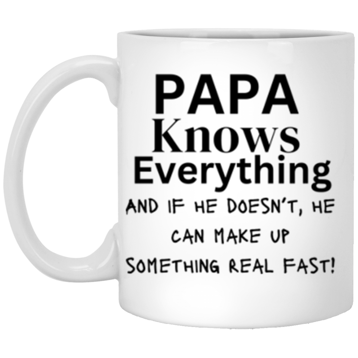 Dad/Papa knows everything 11oz White Mug