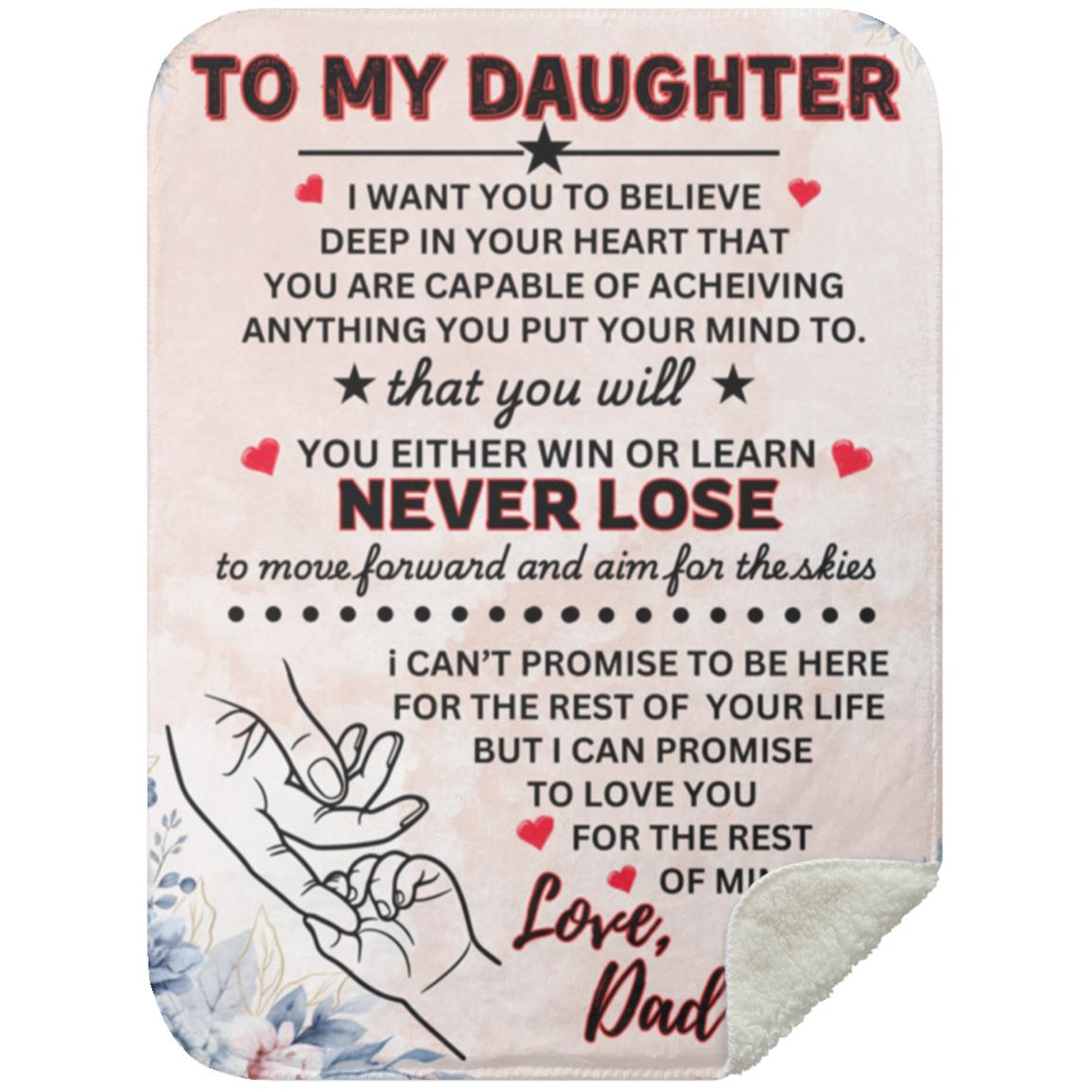 To my Daughter Love Dad Blanket