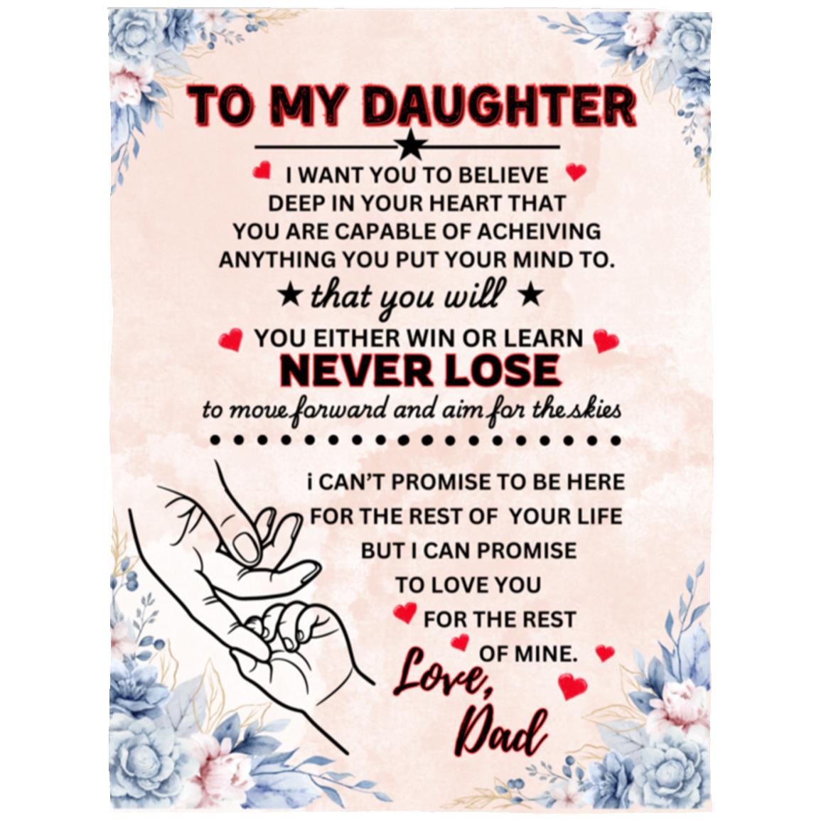 To my Daughter Love Dad Blanket