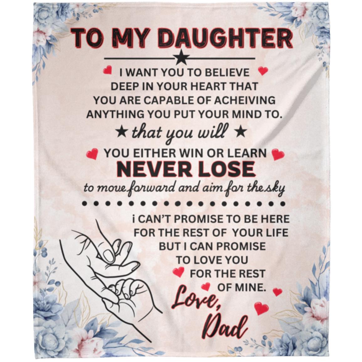 To my Daughter Love Dad Blanket