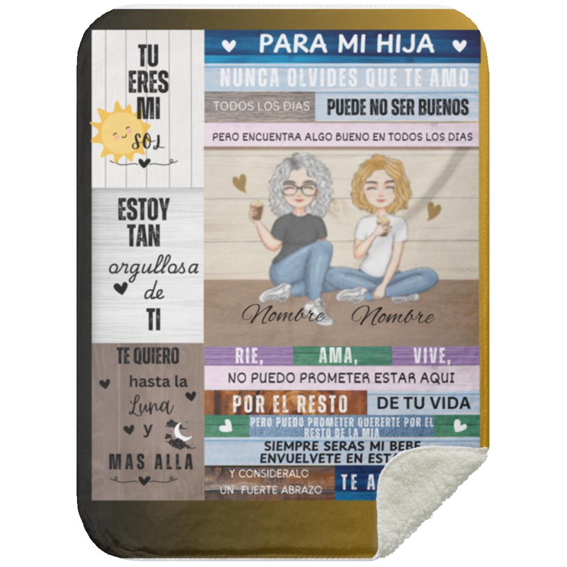 Spanish Mother Daughter Sherpa Blanket