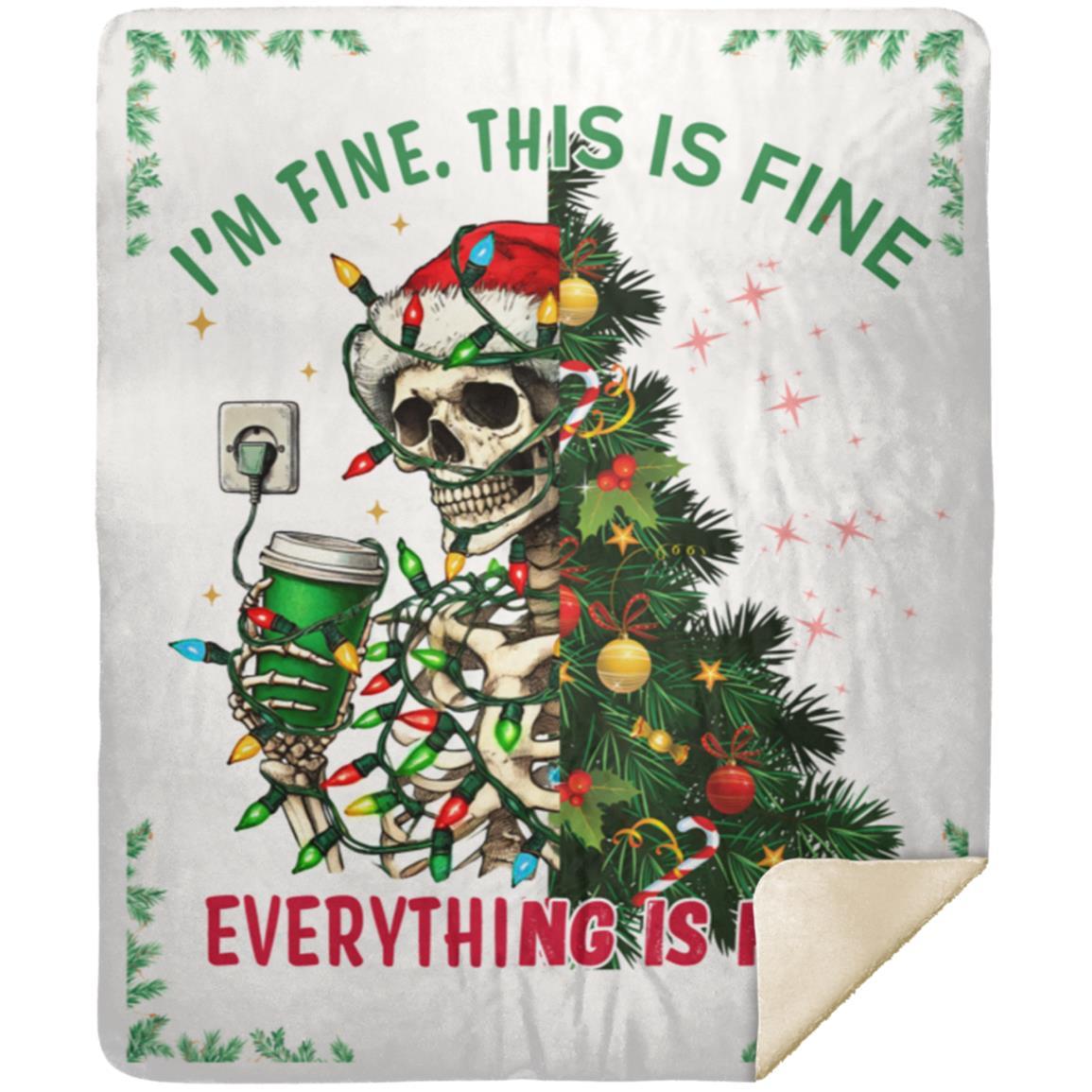 50X60 SKELETON CHRISTMAS Premium Sherpa Blanket