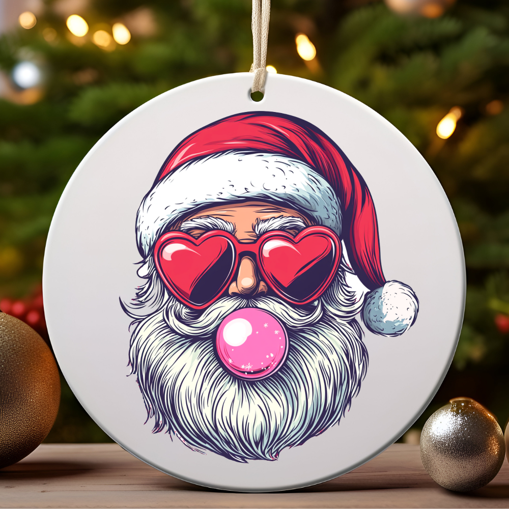 Santa Ornament Blowing Bubbles