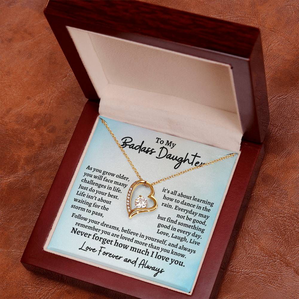 To My Badass Daughter Forever Love Necklace