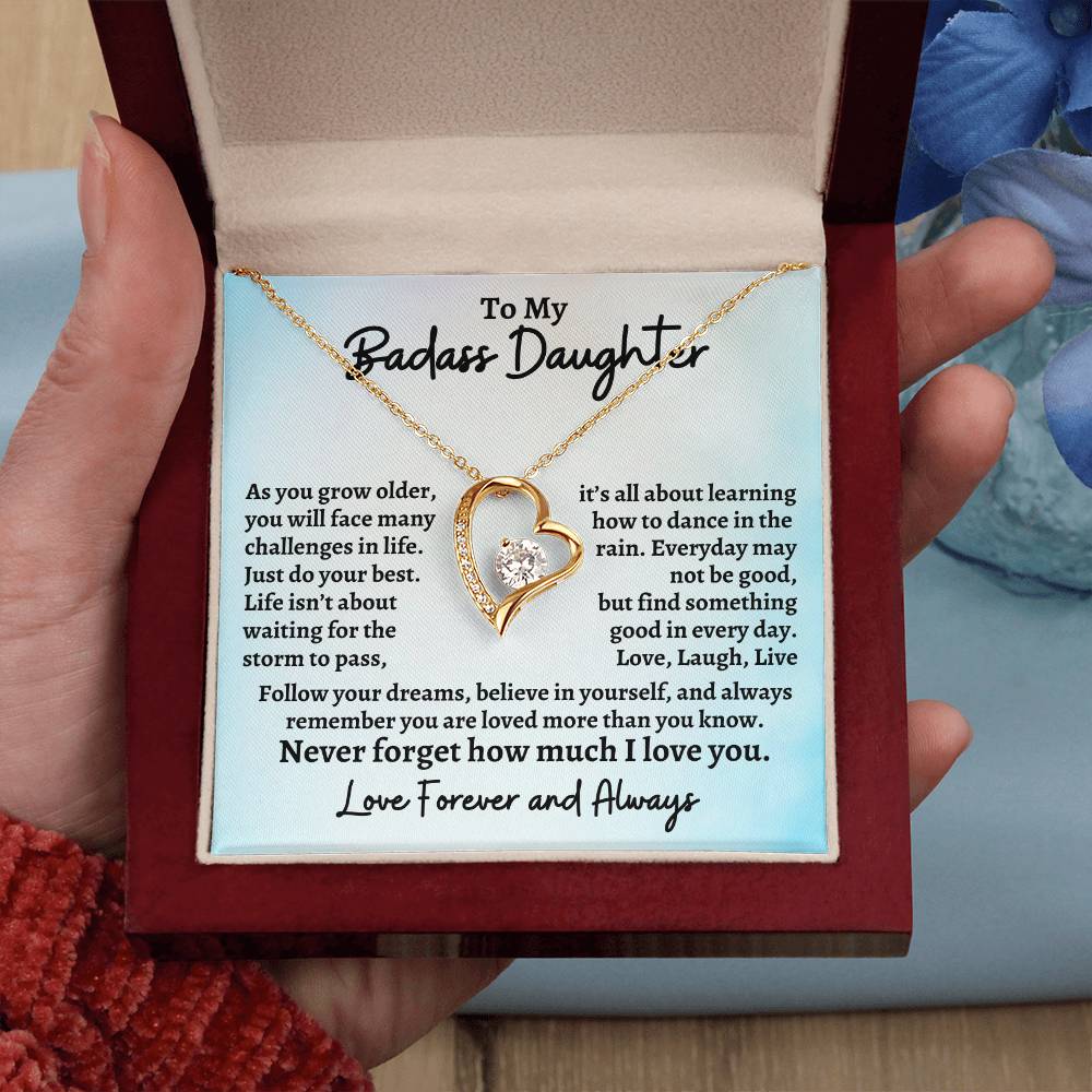 To My Badass Daughter Forever Love Necklace