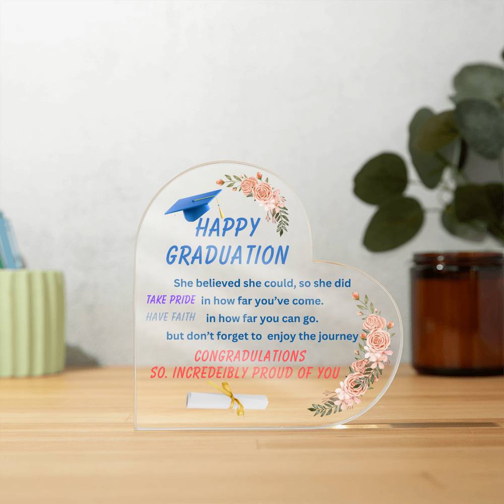 Daughter Graduation Heart Acrylic Plaque