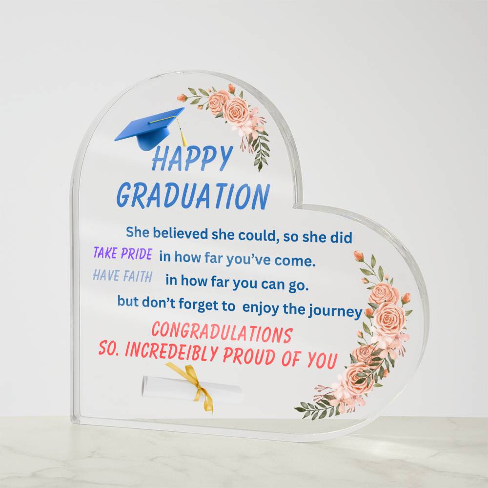 Daughter Graduation Heart Acrylic Plaque