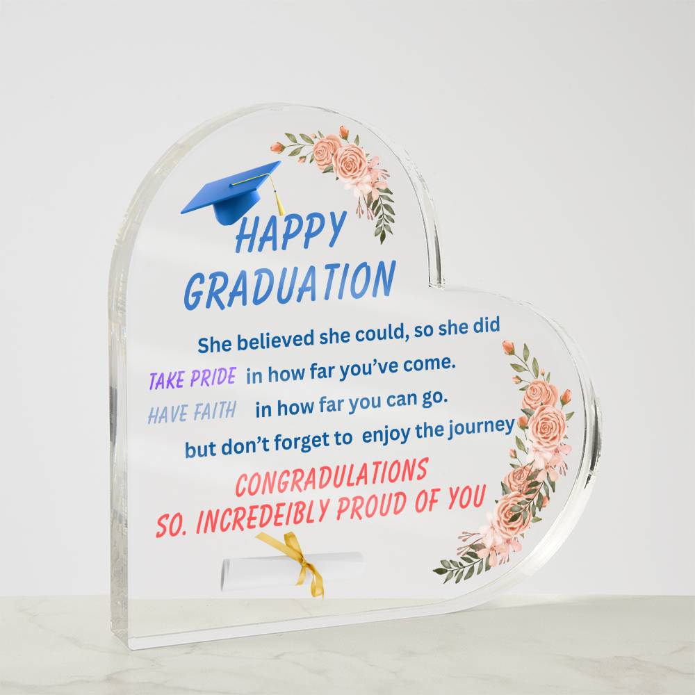 Daughter Graduation Heart Acrylic Plaque