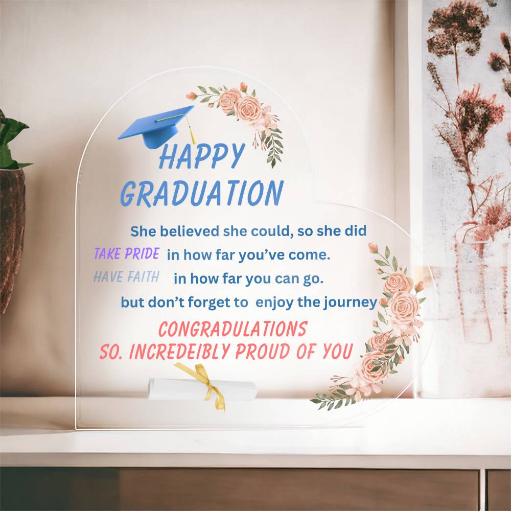 Daughter Graduation Heart Acrylic Plaque