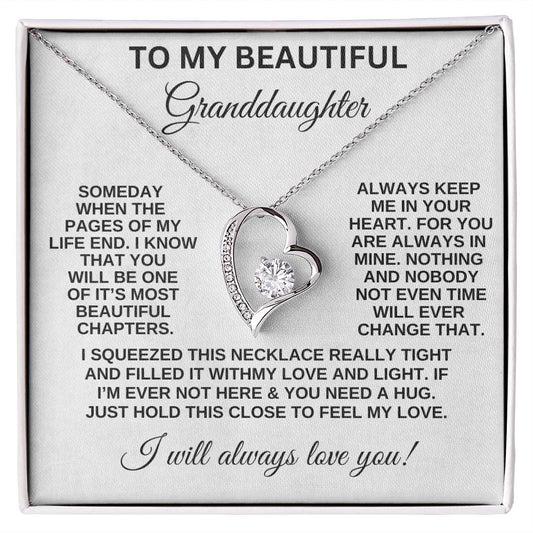 To My Granddaughter Forever Love Necklace