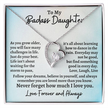 To My Badass Daughter Forever Love Necklace