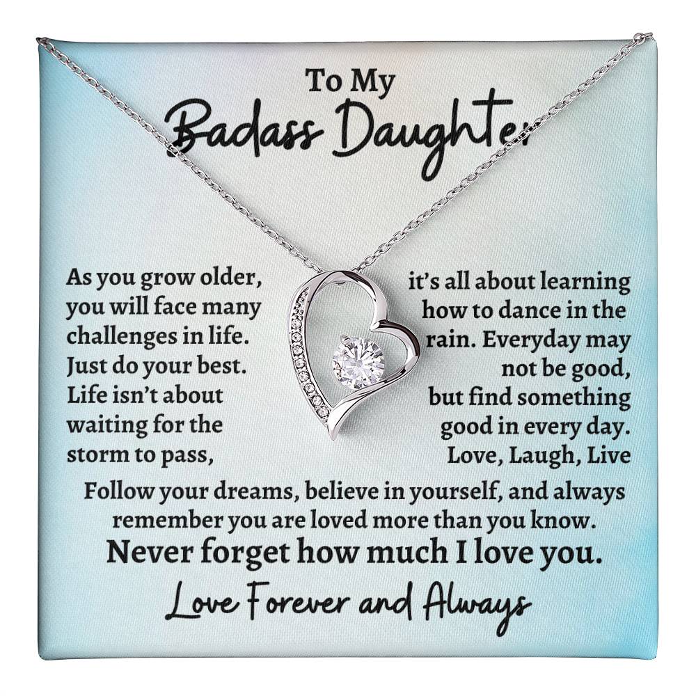 To My Badass Daughter Forever Love Necklace