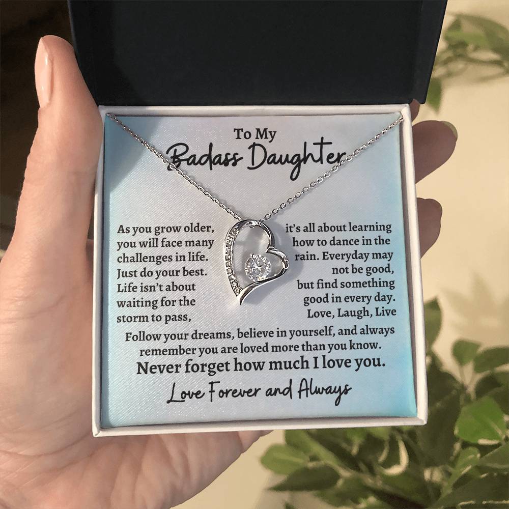 To My Badass Daughter Forever Love Necklace