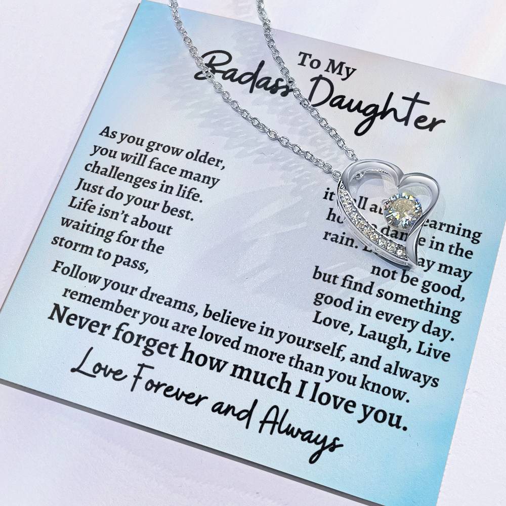 To My Badass Daughter Forever Love Necklace