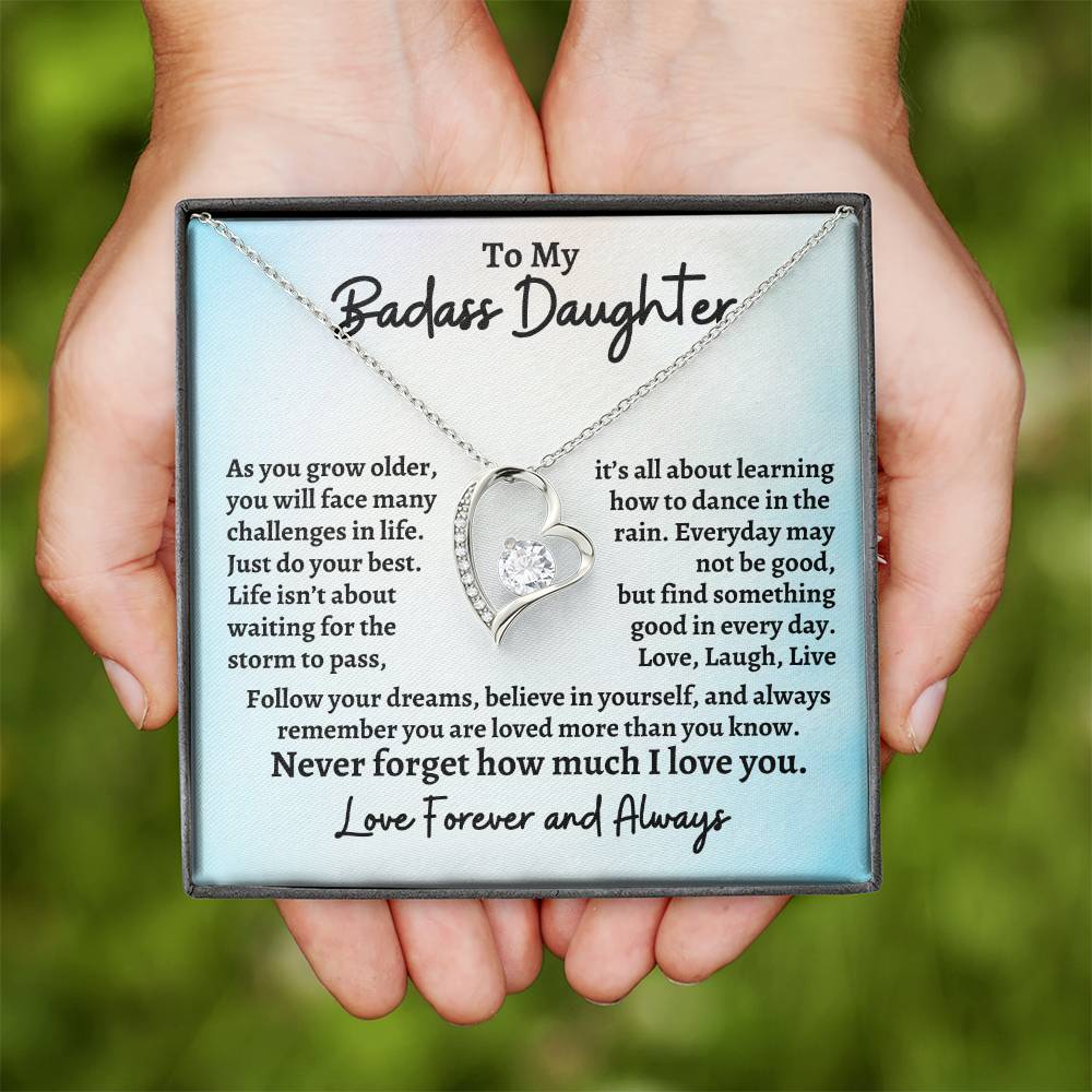 To My Badass Daughter Forever Love Necklace