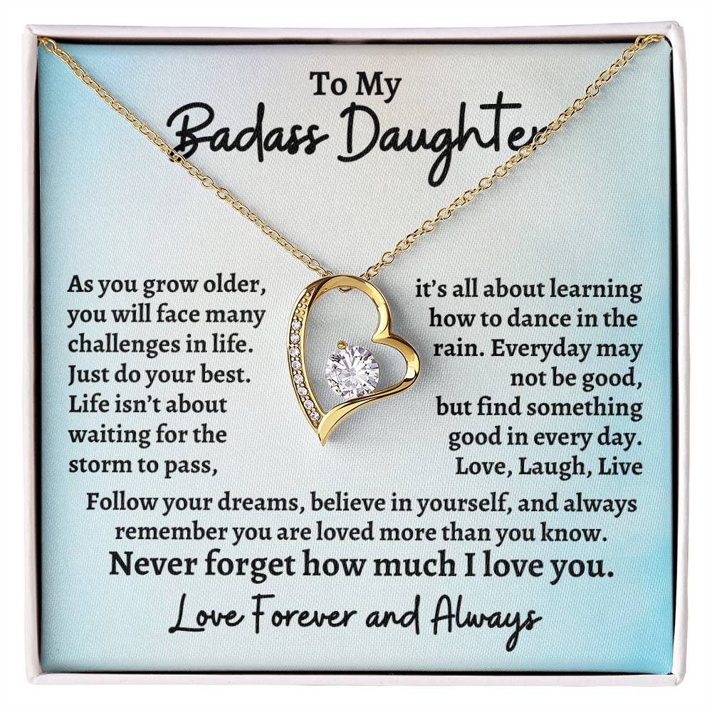 To My Badass Daughter Forever Love Necklace