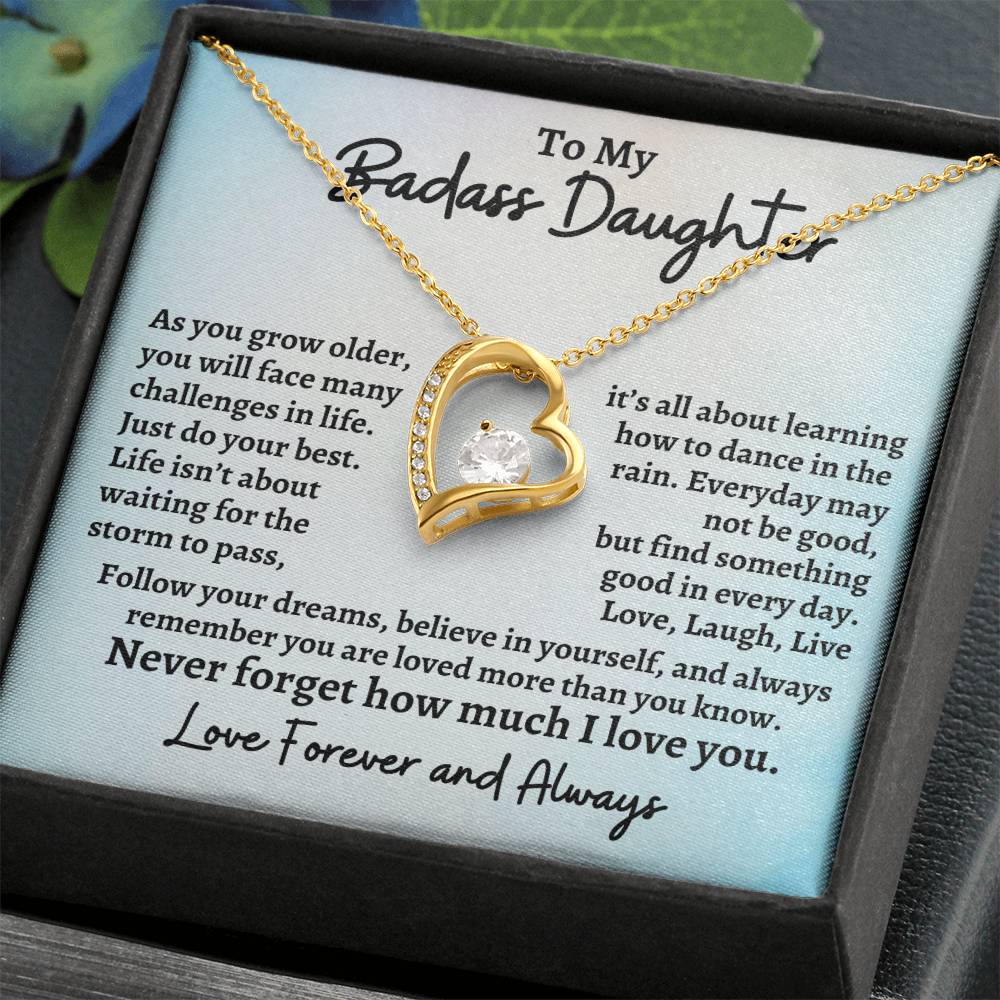 To My Badass Daughter Forever Love Necklace